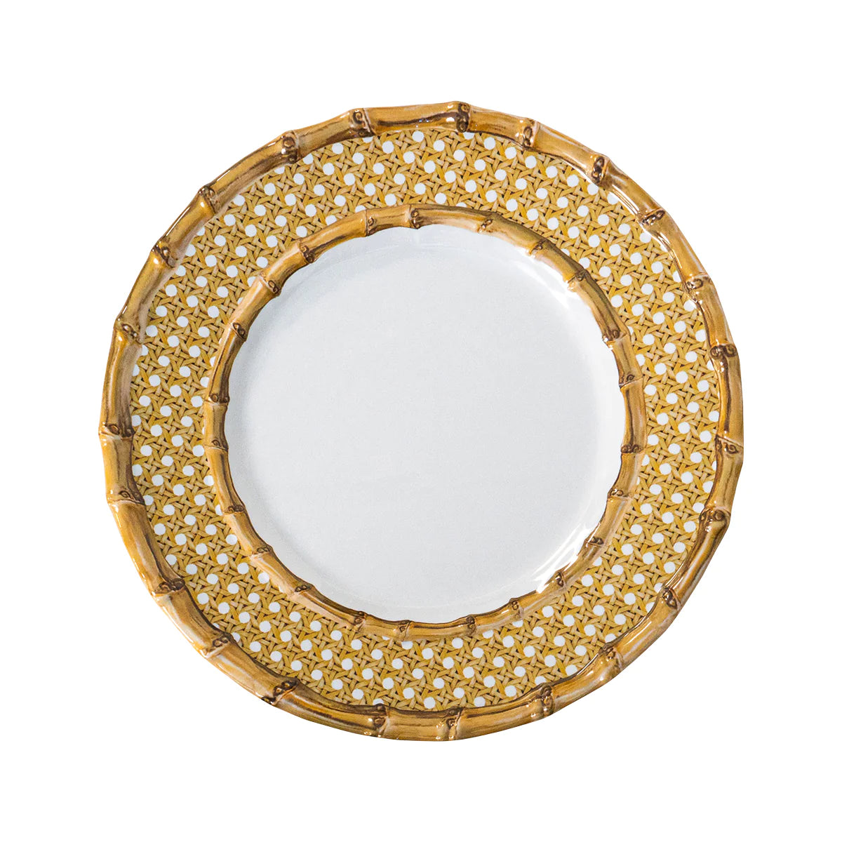 MELAMINE BAMBOO CANING DESSERT PLATE