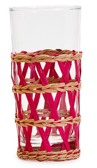 SEAGRASS WRAPPED ICE TEA GLASSES - SET OF 4