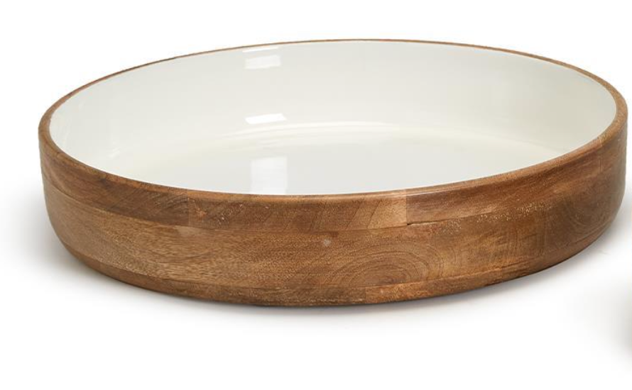 WOOD ROUND PEDESTAL BOWLS