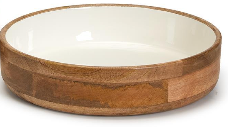 WOOD ROUND PEDESTAL BOWLS