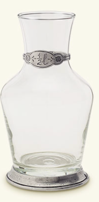 MATCH PEWTER GLASS CARAFE 1/2 LITRE