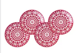 CASABLANCA BLACK CANAPE PLATES S/4