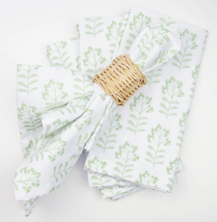 SAGE FLORAL TRAY/NAPKIN SET