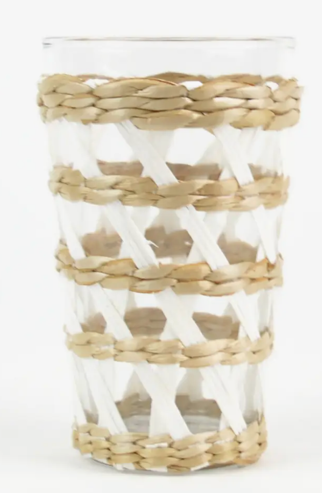WHITE RATTAN TUMBLER