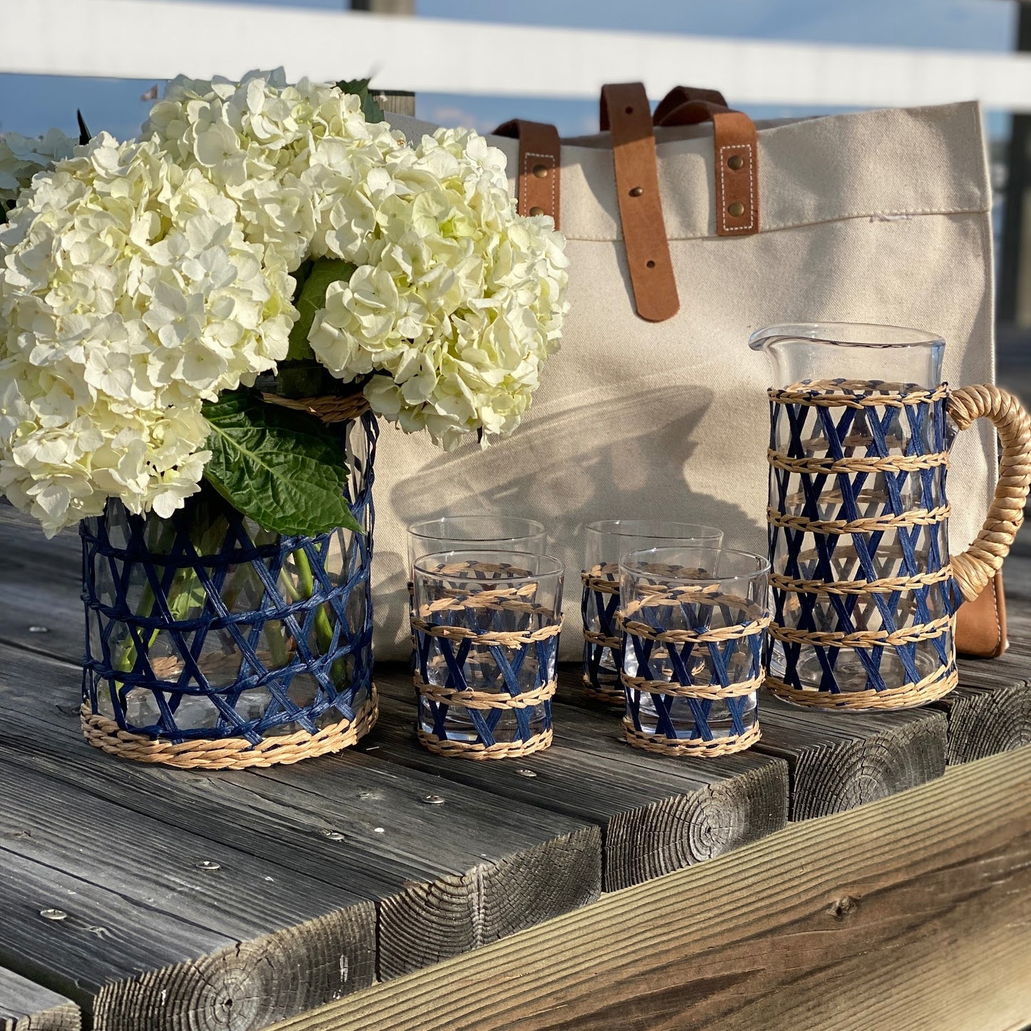 SEAGRASS WRAPPED TUMBLERS