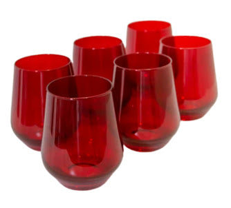 ESTELLE HAND BLOWN COLORED STEMLESS WINE GLASS
