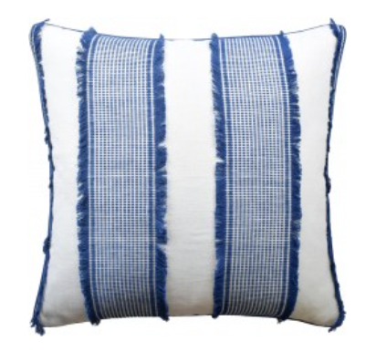 White fringe outlet pillow