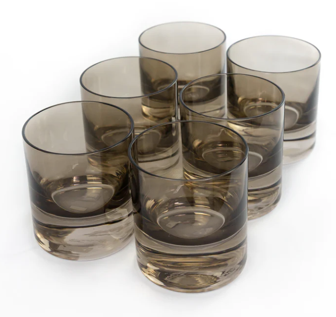 HAND BLOWN ROCK GLASSES