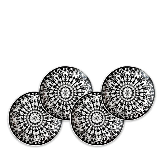 CASABLANCA BLACK CANAPE PLATES S/4