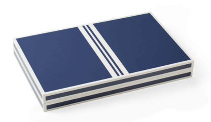 LACQUER LUXURY BACKGAMMON SET IN BLUE AND WHITE