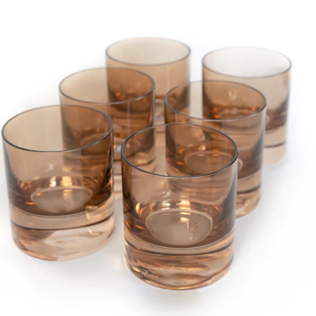 HAND BLOWN ROCK GLASSES