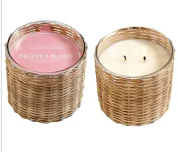 TWO WICK CANDLE IN WICKER JAR